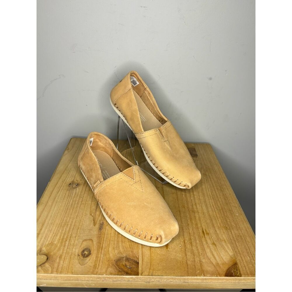 TOMS Women's Alpargata 3.0 Leather Slip‎ On Espadrille Shoes Honey Size 5.5W